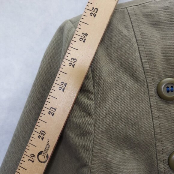 Topshop Jacket Women US 10 M Double Breasted Olive Green Lined Military Buttons - Picture 12 of 14